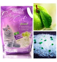Lucky Cat наполнитель для кошек впитывающий силикагель арома Яблоко